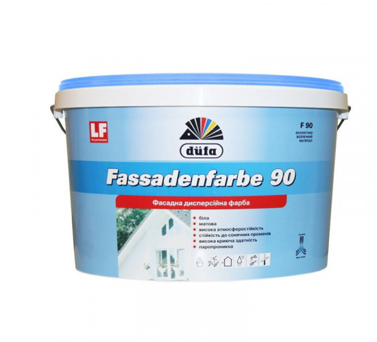 301a5cc32a8d11f0b7de901b0ecd7ae4_89cb1d74072511f1b80cb42e99ccff36-1 Фарба DUFA фасадна F90 14кг (9л) - Зображення 1