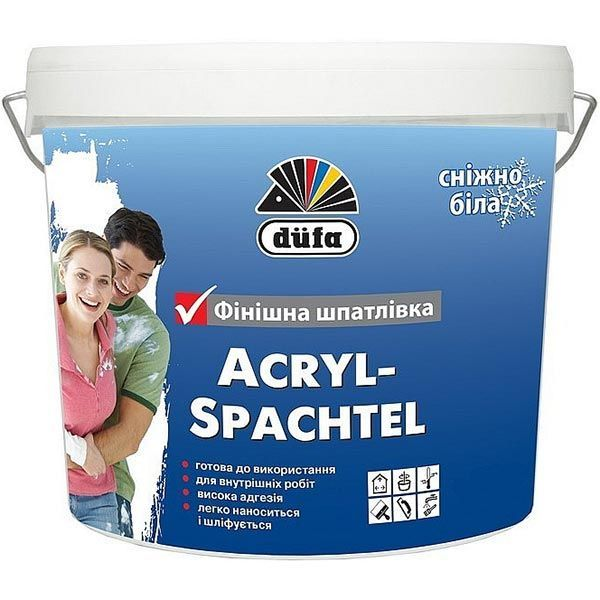 301a5cc62a8d11f0b7de901b0ecd7ae4_89cb1d7c072511f1b80cb42e99ccff36-1 Шпаклівка DUFA Acryl Spachtel 1.5кг - Зображення 1