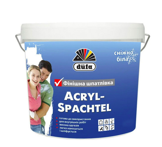 301a5cc82a8d11f0b7de901b0ecd7ae4_89cb1d7b072511f1b80cb42e99ccff36-1 Шпаклівка DUFA Acryl Spachtel 3,5кг - Зображення 1