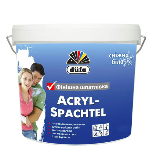301a5cc92a8d11f0b7de901b0ecd7ae4_89cb1d70072511f1b80cb42e99ccff36-1 Шпаклівка DUFA Acryl Spachtel 8кг - Зображення 1