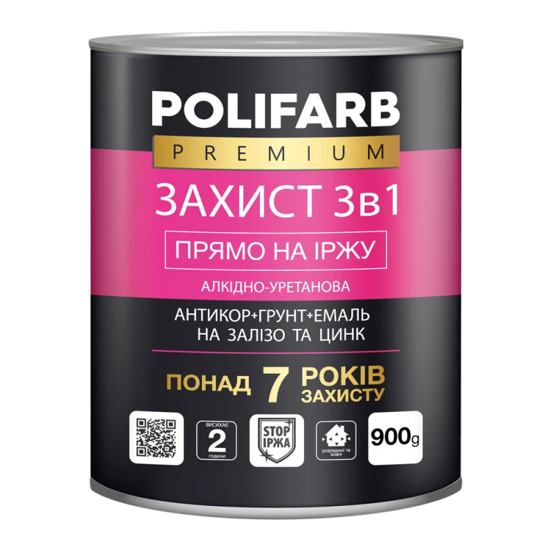 4df1ff755dc011f0b7e8b42e99c9b7fd_8cfd7e1b0cc711f1b80cb42e99ccff36-1 Захист Polifarb 3в1 Графіт 0,9 кг - Зображення 1