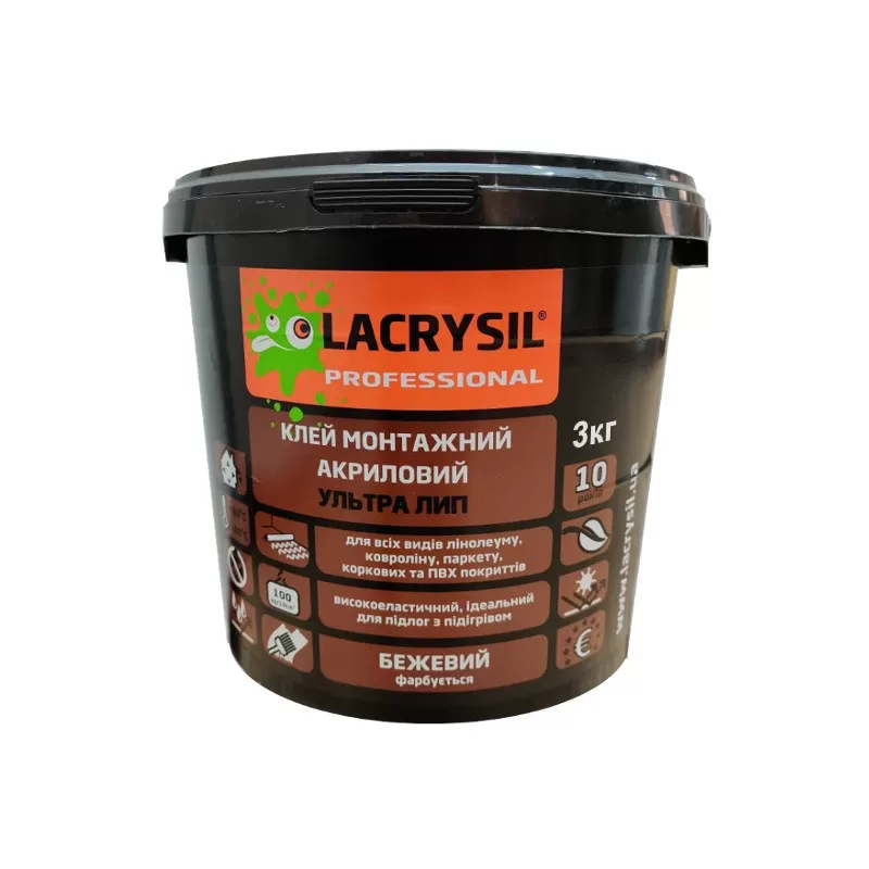 800ba2b587d811f0b7eeb42e99c9b7fd_17d24392239611f1b80cb42e99ccff36 Клей LACRYSIL для напольного покриття "Ультра Лип" 3кг - Зображення 1