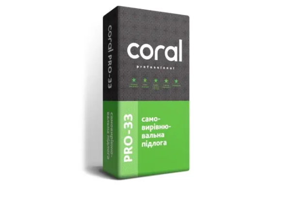 a7273bc694b611f0b7f1b42e99c9b7fd_4b54c5c308be11f1b80cb42e99ccff36 Coral PRO-33 Самовирівнювальна підлога, 25кг - Зображення 1