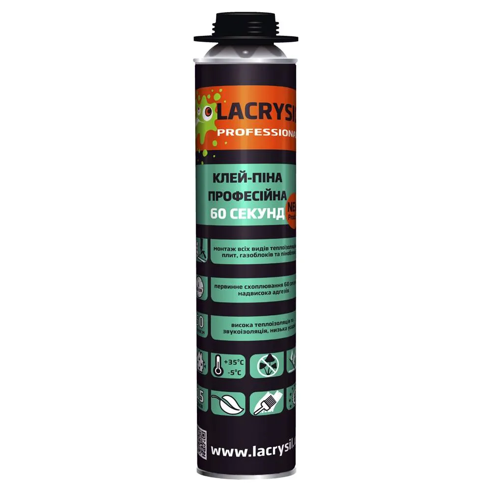 a7d44bd75c2f11f0b7e8b42e99c9b7fd_1b47aa620ccd11f1b80cb42e99ccff36-1 Піна-клей LACRYSIL монтажна професійна 60 секунд 800мл - Зображення 1