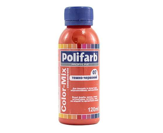 a7d44bf85c2f11f0b7e8b42e99c9b7fd_1b47aa3e0ccd11f1b80cb42e99ccff36-1 Color Mix Polifarb 07 тем.червоний 0,12л - Зображення 1