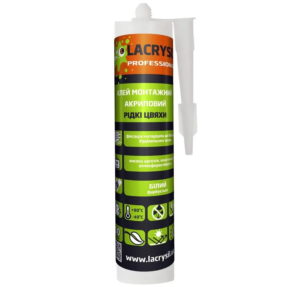 b1ac829a5b0c11f0b7e8b42e99c9b7fd_226f02fb0d8911f1b80cb42e99ccff36-1 Клей LACRYSIL "Рідкі цвяхи" білий 0,4кг - Зображення 1