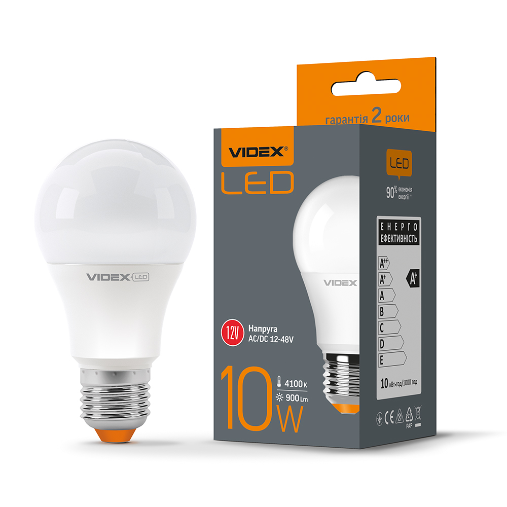 f0cd57613fb011f0b7e5b42e99c9b7fd_89cb1d97072511f1b80cb42e99ccff36-1 Лампа Videx LED A60e, 10W, E27, 4100K, 12-48V - Зображення 1