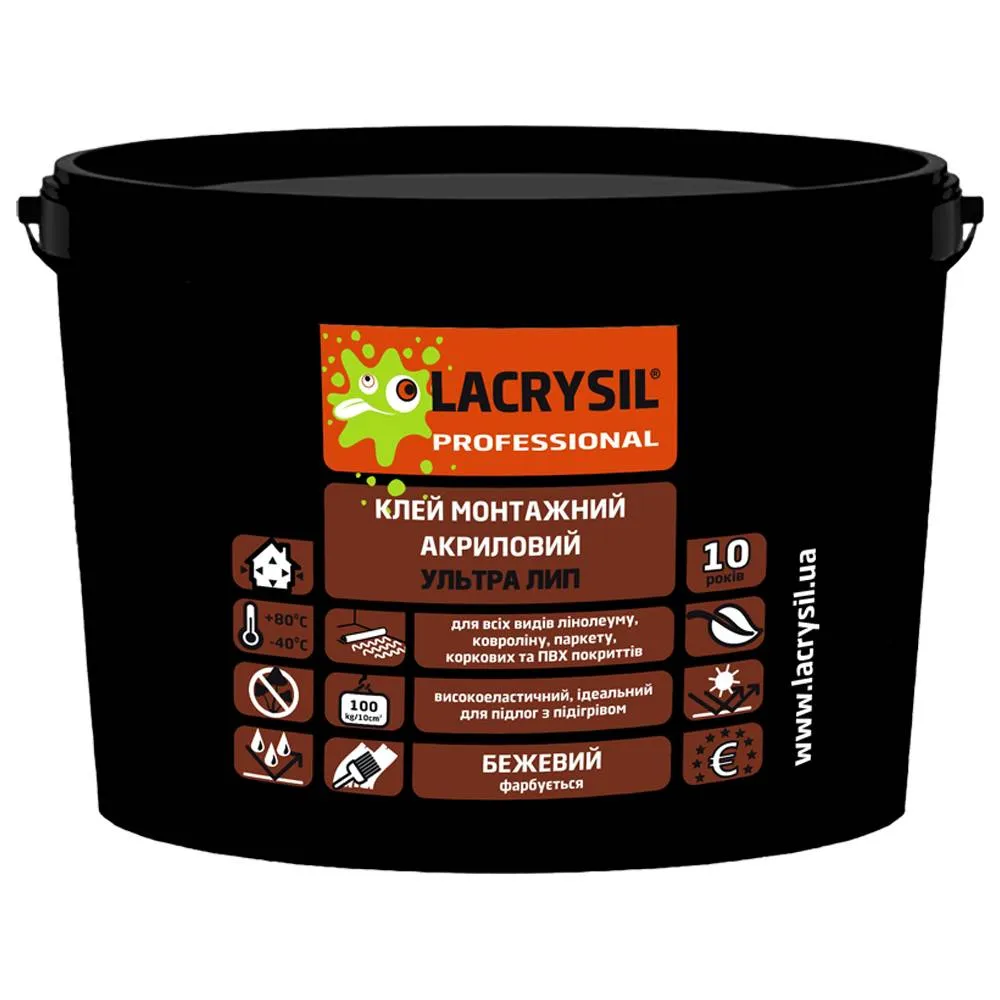 35db7fd926bd11f1b80cb42e99ccff36_0b3b852b3c8b11f1b80cb42e99ccff36 Клей LACRYSIL для напольного покриття "Ультра Лип" 6кг - Зображення 1